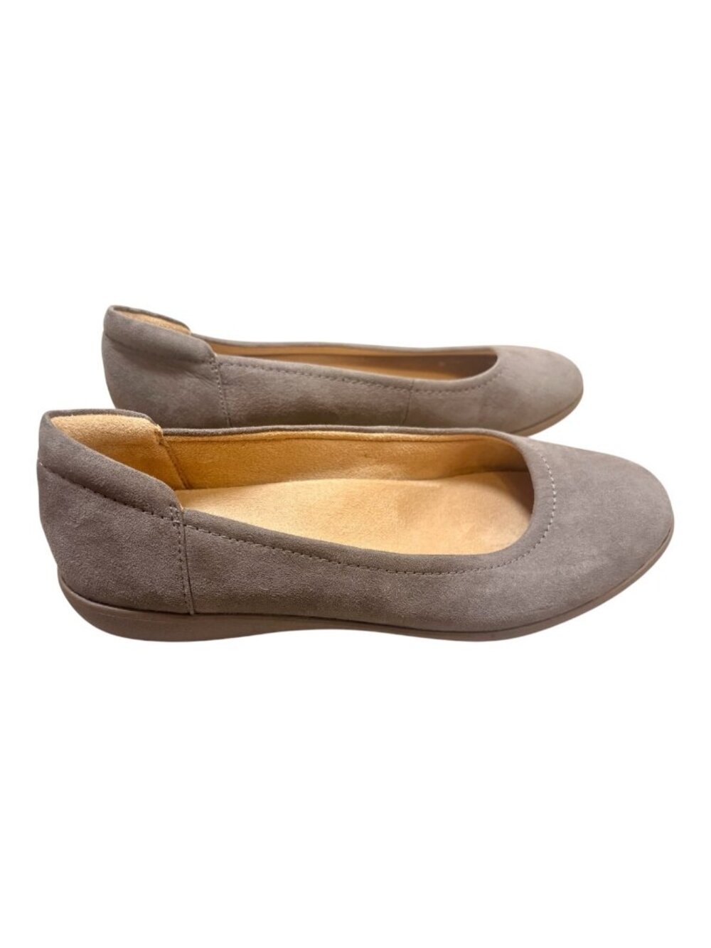 Naturalizer Womens Flexy Faux Suede Round Toe Ballet Flats Gray Size 9M